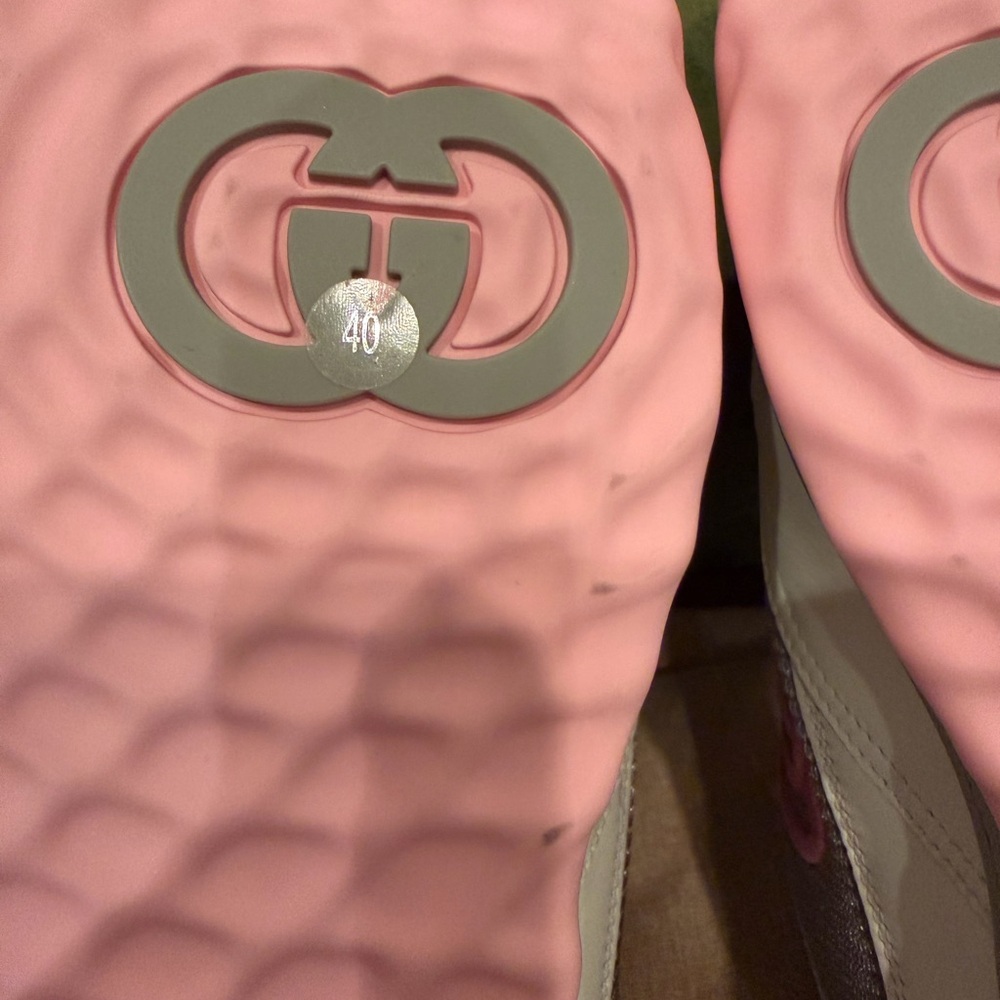 Gucci Mac80 Pink & Grey Calfskin Leather Sneakers - Picture 16 of 16